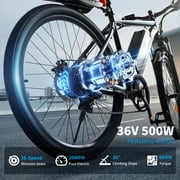 OUXI 26 Electric Bike for Adults, 500W Motor Electric Bicycles with 36V 10.4Ah Battery, 20MPH Ebike, E-bike for Adults, E Bike UL2849
