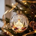 thumbnail image 7 of Lighted Christmas Ball Ornaments Clear Miniature Winter Scene Baubles with Glowing LED for Holiday Tree Decor, 7 of 7