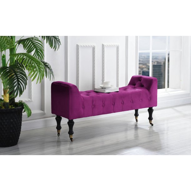 Traditional Rectangular Tufted Microfiber Footrest / Footstool