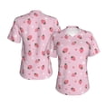 thumbnail image 5 of Wukai Floral Strawberr Classic V-Neck T-Shirt for Women: Comfortable, Stylish, and Versatile Wardrobe Essential-Large, 5 of 7