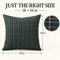 thumbnail image 2 of Christmas Tartan Plaid Throw Pillow, Holiday Decor Cushion for Sofa, Couch, Bed, Living Room, Bedroom, Porch, Office and Festive Fall Winter Home Decoration​, Green, 2 of 7