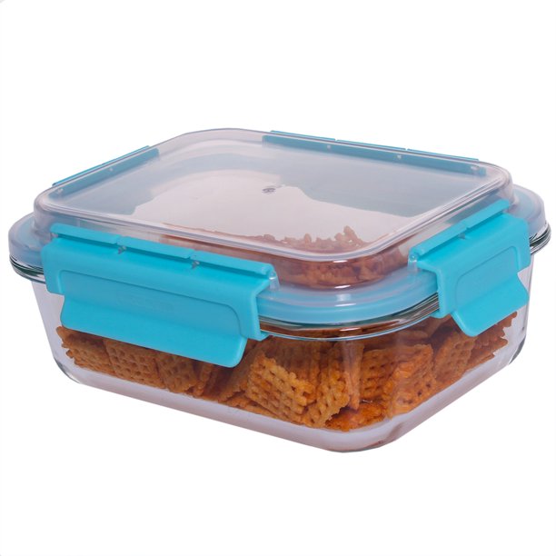 35 oz. Rectangle Leak and Spill Proof Borosilicate Glass Food Storage