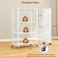 thumbnail image 7 of Fenbeli Storage Shelves,4-Tier Foldable Metal Wire Storage Shelf with Wheels, Heavy Duty Organizer Rack for Garage, Kitchen, Closet, White, 7 of 7
