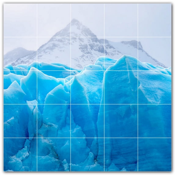 Picture-Tiles.com: Glacier Ceramic Tile Wall Mural WAL500733-55M. 30"W x 30"H using (25) 6" x 6" Ceramic Tiles-Satin Finish