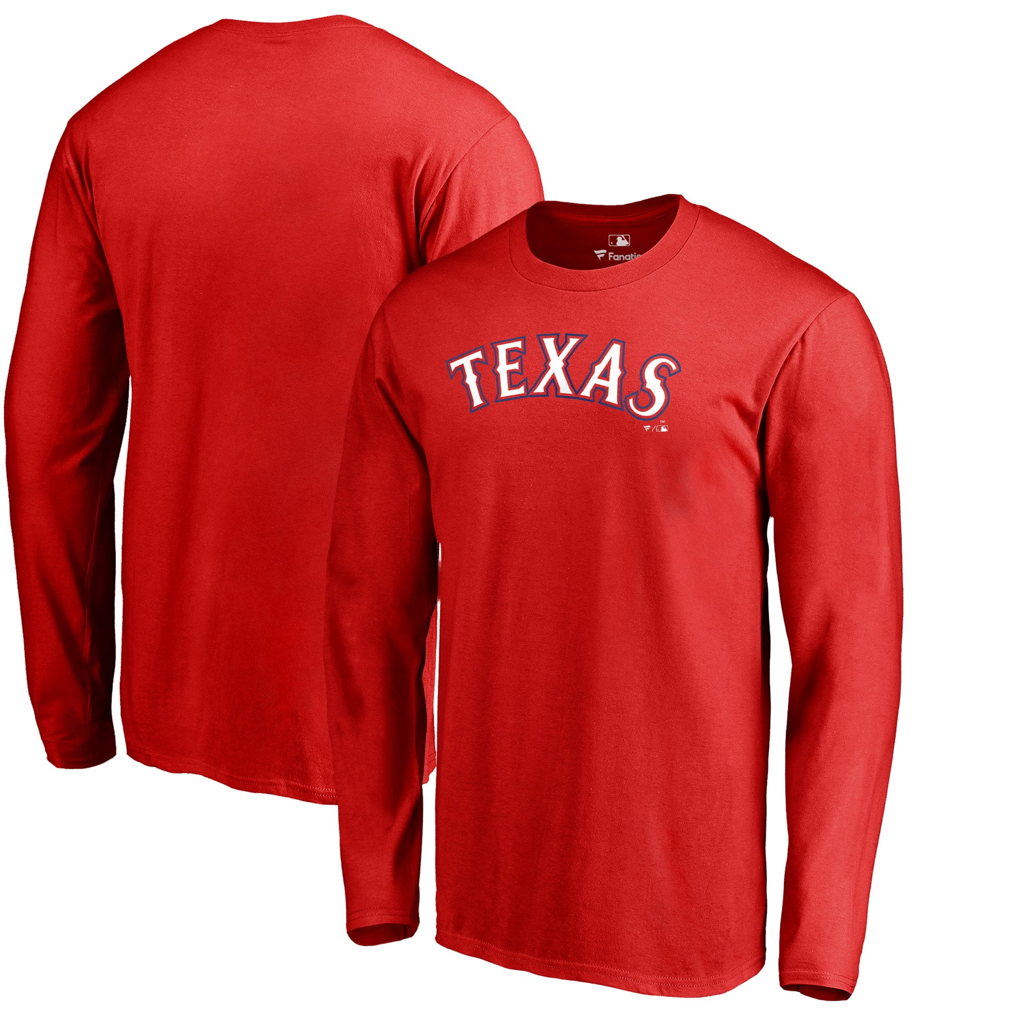 Texas Rangers Fanatics Branded Big & Tall Team Wordmark Long Sleeve T ...