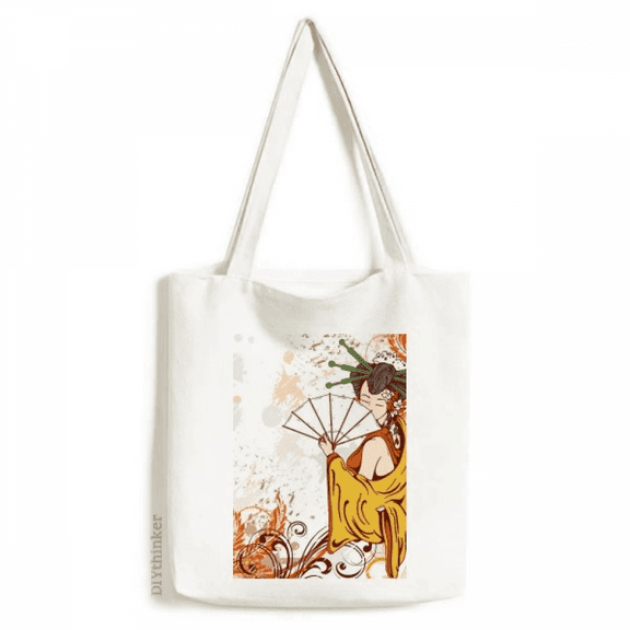 japanfan hand-decorated tote canvas bag shopping satchel casual handbag