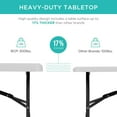thumbnail image 3 of YEXJ 6ft Plastic Folding Table, Indoor Outdoor Heavy Duty Portable w/Handle, Lock for Picnic, Party, Camping-Light Gray-6ft, 3 of 7
