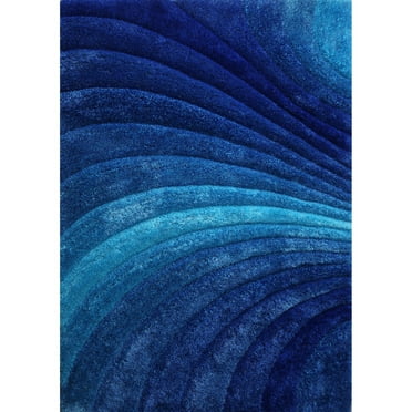 24x36 Inch Washable Area Rug for Living Room, Modern Soft Tufted Rug, Non-Slip Small Rugs Floor Mat for Bedroom, Dining Room, Office, Blue