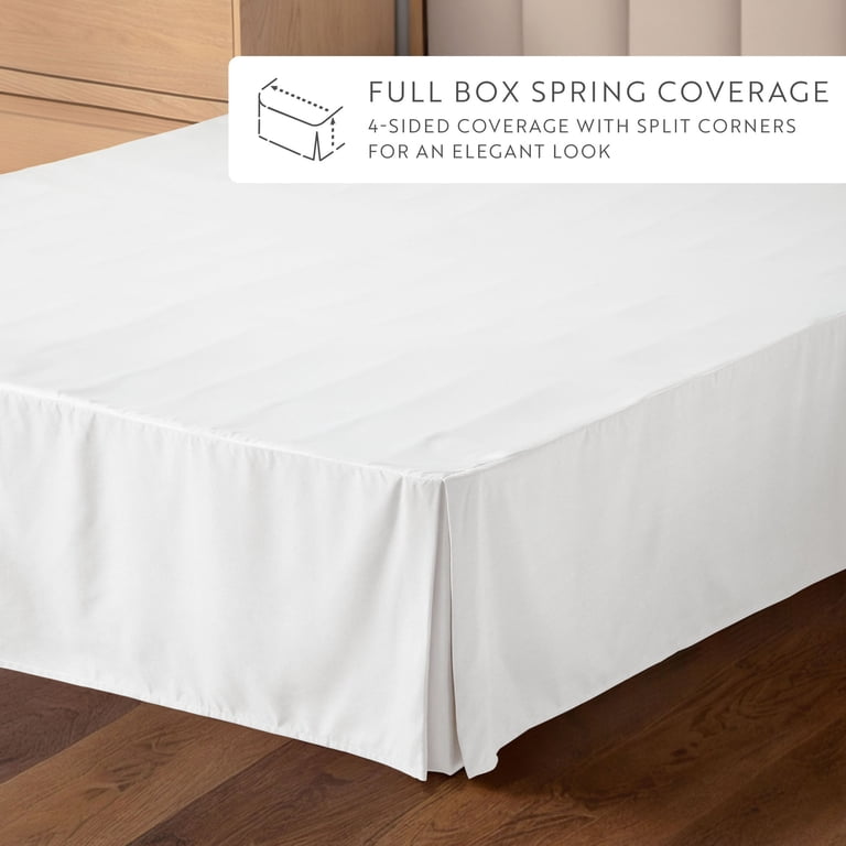 Tailored Pleated Bed Skirt Queen White photo 5