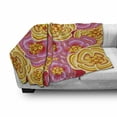 thumbnail image 3 of Floral Soft Flannel Fleece Blanket, Funky Vibrant Colored Flower Burst Little Daisies Bouquet Abstract Artwork, Cozy Plush for Indoor and Outdoor Use, 60" x 80", Yellow Pink Orange, by Ambesonne, 3 of 6