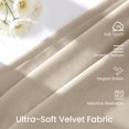 thumbnail image 2 of SUSIELADY Velvet Blackout Curtains, Thermal Insulated Room Darkening Drapes, 2 Panels Grommet Window Curtains for Living Room & Bedroom, 52 x 84 inch, Beige, 2 of 8