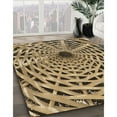 thumbnail image 3 of Ahgly Company Machine Washable Indoor Round Transitional Yellow Orange Area Rugs, 5' Round, 3 of 7