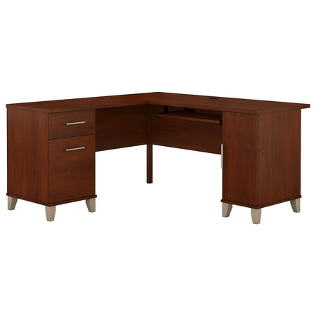 Bush Furniture Somerset 60 L Shaped Desk with Storage Hansen Cherry Bush Furniture Somerset 60 L Shaped Desk with Storage Hansen Cherry