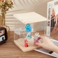 thumbnail image 3 of 1 Set 3-Tier Transparent Acrylic Presentation Boxes Minifigures Display Case with Wood Base for Doll Action Figures Storage Clear Finish Product: 15x15x18cm 10Pcs/set, 3 of 6