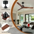 thumbnail image 5 of 52 inch Indoor Matte Black Farmhouse Ceiling Fan without Light with Remote and Walnut Wood Blades, 5 of 8