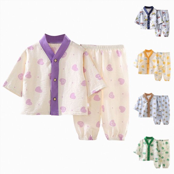 CAUYDY Little Kids Girl Pajamas Newborn Sleepers Child Long Sleeve Shirt and Pants 2Pcs Comfy Outfits Set Baby Girls Fall Winter Clothes 2T 3T 4T 5T Sizes 3-4 Years,Orange