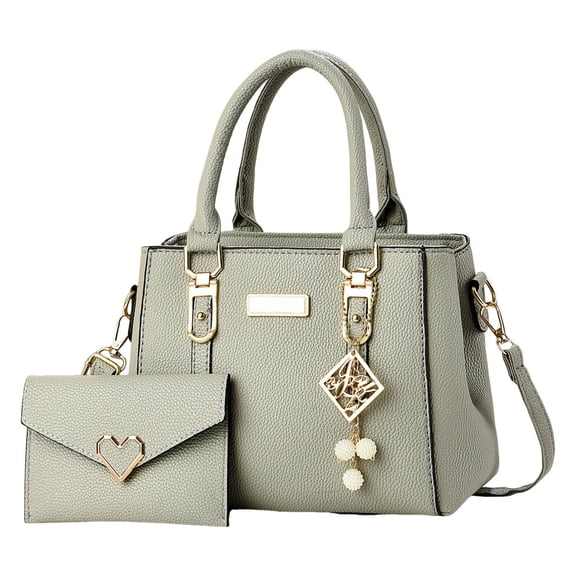 Womens Handbag Wallet Fashion Tassel Tote Shoulder Bag Top Handle Satchel Purse Set 2pcs