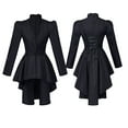 thumbnail image 2 of Kaemgyyd Plus Size Cocktail Dresses for Women Ruffle Deep V High Low Medieval Dresses Formal Long Sleeve Lace up Gothic Clubwear, 2 of 3
