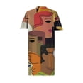 thumbnail image 5 of Usmixi Summer Dresses for Women Plus Size Pocket Swing Hem Tunic Tshirt Knee-Length Sun Dresses Short Sleeve V-Neck Tie-Dye Midi 2023 Casual Dress Brown XL, 5 of 5