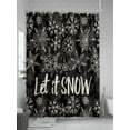 thumbnail image 5 of Fsddascl Christmas Snowflakes Shower Curtain Set - Small 36" x 72" Washable Bathtub Curtain with 12 Hooks, Winter Xmas Flower Textured Black Waterproof Fabric Stall Shower Curtains for Bathroom, 5 of 6