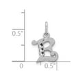 thumbnail image 2 of 14k White Gold Diamond-cut Initial E Charm, 2 of 2