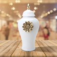 thumbnail image 6 of Ceramic Flower Vase Temple Jar Party Gift Ornament Plants Holder with Lid Storage Pot Porcelain Ginger Jar for Home Housewarming Living Room 46cmx21.5cmx21.5cm, 6 of 8