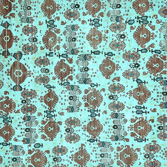 Ahgly Company Indoor Square Abstract Light Blue Modern Area Rugs, 3' Square