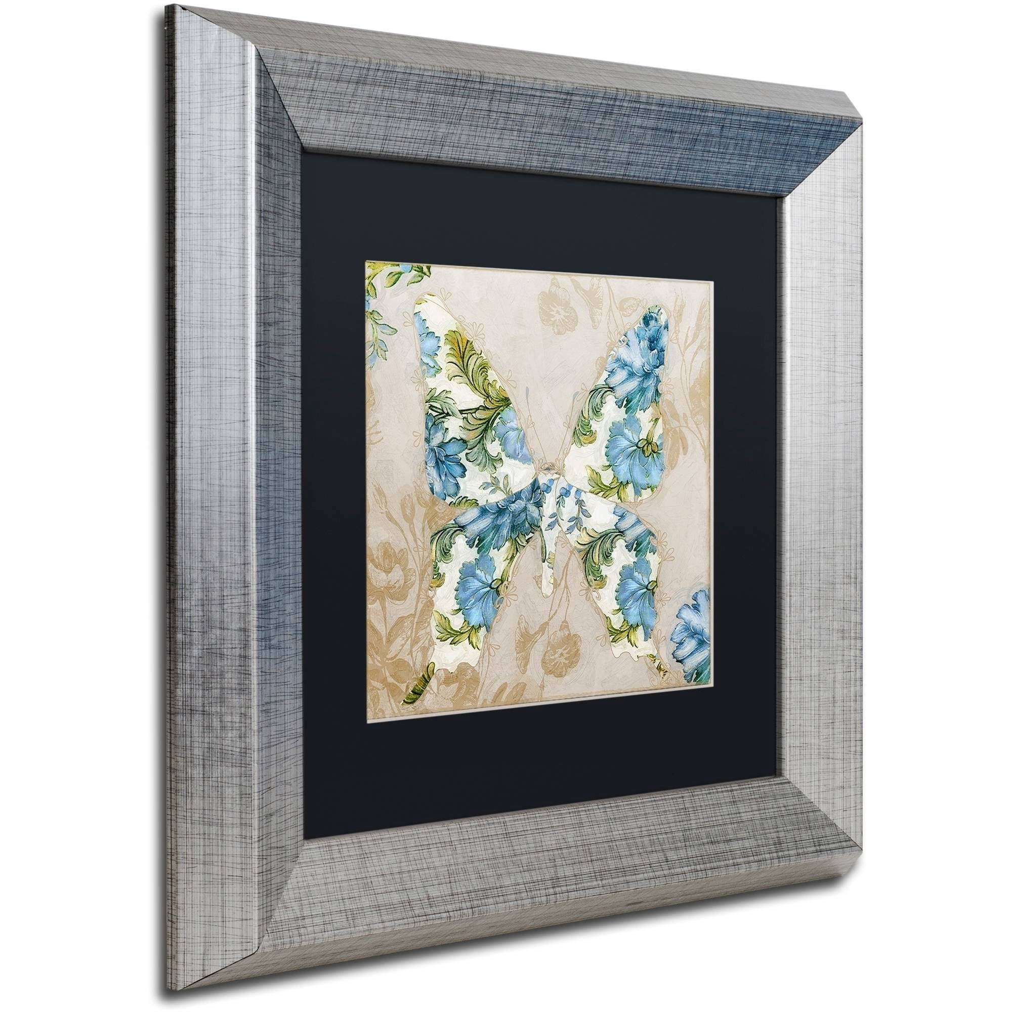Trademark Fine Art "Winged Tapestry I" Canvas Art by Color Bakery Black Matte, Silver Frame