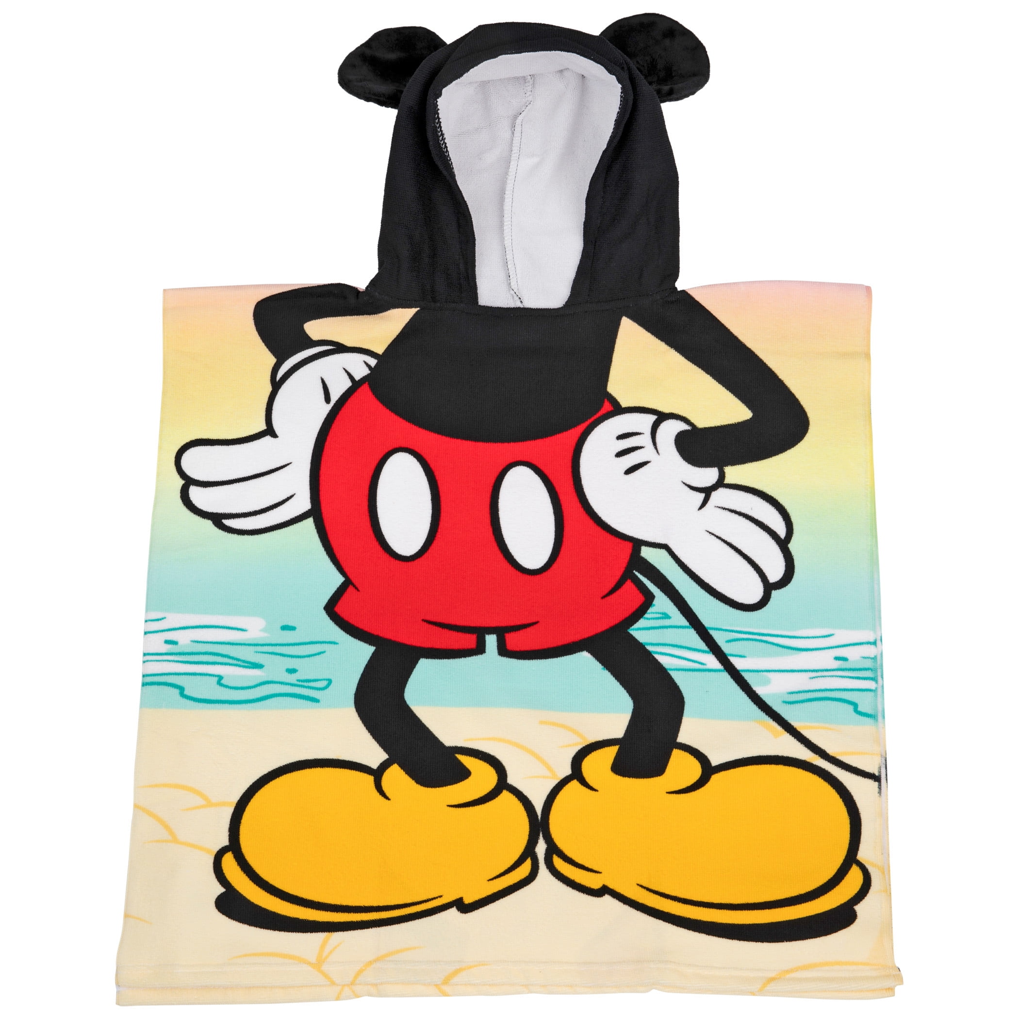 Character Linens Disney Mickey Mouse Hooded Poncho Beach Bath Towel 