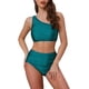 thumbnail image 1 of INSPIRE CHIC Conjuntos de Bikini Elegantes de Una Sola Manga para Mujeres 2 Piezas Top Push Up Control de Abdomen Parte Inferior Trajes de Baño Tamaño Pequeño Verde, 1 of 5