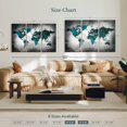 thumbnail image 3 of Elephant Stock Aged World Map Xli Wall Art - Horizontal Multi Panel Canvas - Living Room Wall Decor - Education Multi Panel - Teal And White Decor - 50" x 32", 3 of 4