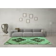 thumbnail image 3 of Ahgly Company Indoor Rectangle Abstract Turquoise Blue Modern Area Rugs, 2' x 5', 3 of 4