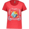 thumbnail image 3 of Inktastic Happy Hanukkah Dreidel and Laurels Women's Plus Size T-Shirt, 3 of 5