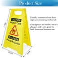 thumbnail image 2 of 2 Pack Caution Wet Floor Sign, 17.5" Height, 2lb Weight, Bright Yellow, Foldable Compliant Safety Signs for Restaurant, Bathroom, Office, 2 of 9