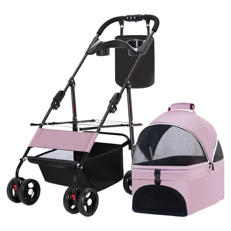 PWTOOL Personal Shopping Cart Detachable Shopping Cart with Canopy Basket Multifunctional Portable Shopping Supplies Pet Carriers with 4 Rotatable Wheels for Picnic fabulous