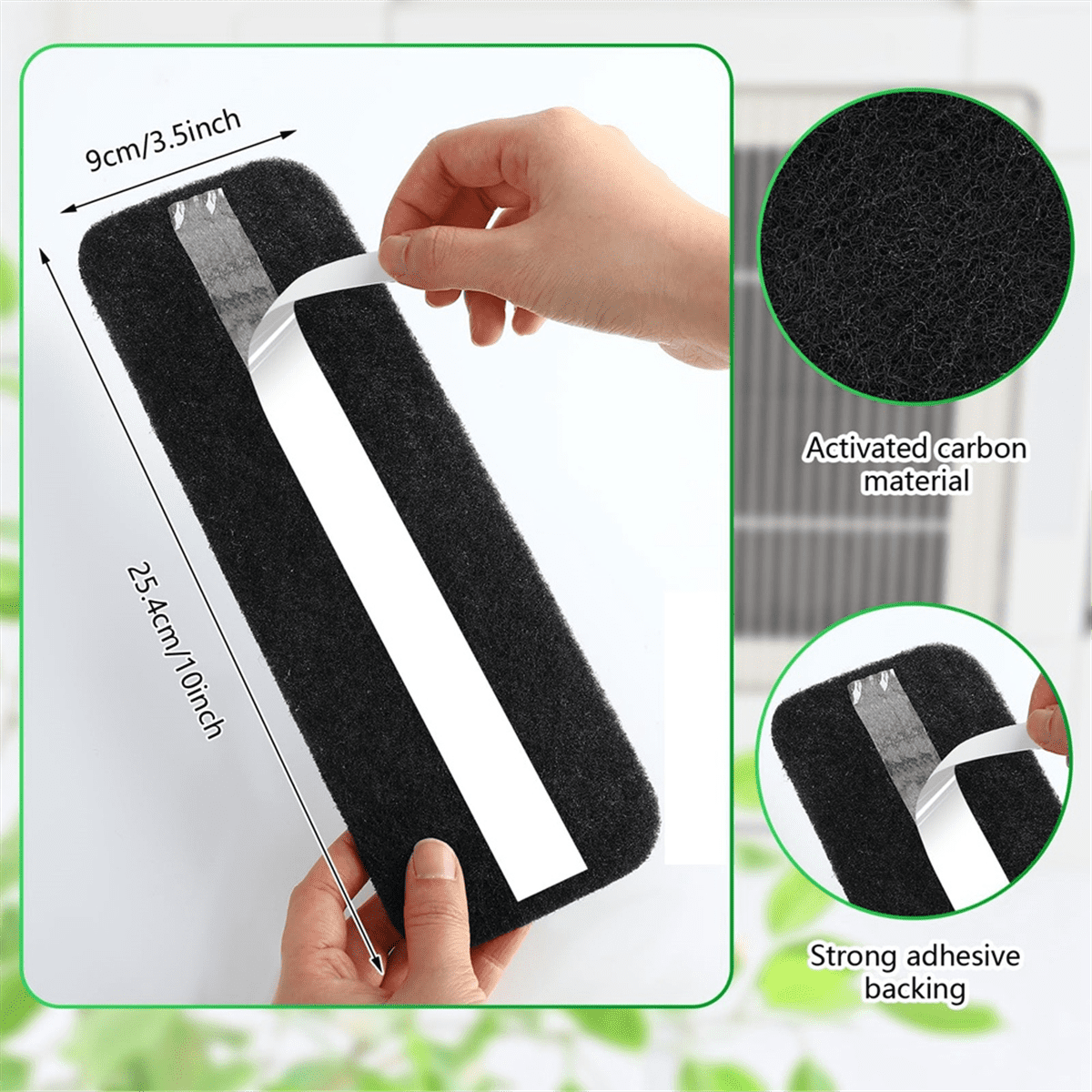 20 Pcs Ceiling Fan Blade Filters Pads Coconut Carbon Filter