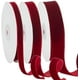 thumbnail image 1 of Cinta de terciopelo de 3 tamaños para 30 yardas, cinta de encaje rojo oscuro, cinta decorativa para manualidades, rollo de cinta de terciopelo de tela satinada de una sola cara, 1 of 6