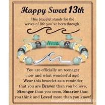 NICKSUN Happy Sweet Birthday Gifts for Women, Wave Birthday Bracelet Gifts with Birthday Card for Daughter Granddaughter Niece Friends