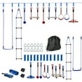 thumbnail image 1 of CoSoTower 32.8' Ninja Warrior Obstacle Course for Kids 3-6 Years, with Swing, Monkey Bars, Climbing Ladder, Gym Rings, Blue, 1 of 7