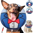 thumbnail image 1 of shiyou-Dog Cone Collar, Adjustable Soft Dog Cone,Comfy Inflatable Dog Collars for After Surgery,Alternative to Cone of Shame,Dual-Sided Pattern Donut Collar for Small Medium Large Dogs,Not Block Visi, 1 of 4