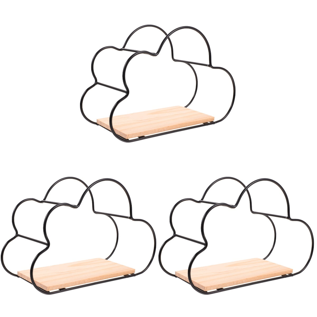 HEALEEP Cloud Shaped Floating Shelf Scandinavian Style 3Pcs 9.1X6.1X3.7in For Home Decor