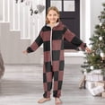 thumbnail image 6 of Black Brown Checked Pattern One Piece Pajamas Soft Jumpsuit Cozy Sleep and Play Romper Zipper and Pockets 7-8T, 6 of 8