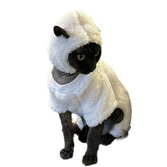 Cute Hairless Cat Clothes, Turn Your Cat Into A Sheep Pet Sweater Sheep Design Pet Clothes Pet Hoodie L