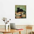 thumbnail image 2 of Nawypu Retro Cat Print Canvas Wall Art Poster, Cat With Books Picture Painting Artwork Framed for Home Bedroom Decoration, 2 of 4