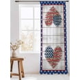 thumbnail image 3 of Sheer Curtains 96 Inches Long, Independence Day Semi Sheer Curtains Light Filtering Window Treatment, American Flag Leopard Print Love Wooden Privacy Voile Drapes for Living Room Bedroom 52x96 Inch, 3 of 7