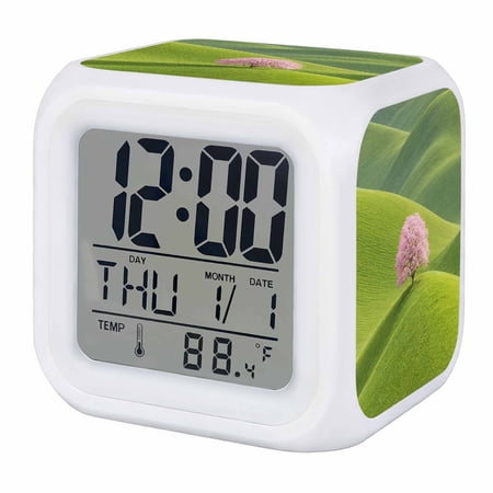 Green Rolling Hills Digital Alarm Clock for Bedrooms,Smart LED Alarm Clock with 7 Color Changing photo Green Rolling Hills Digital Alarm Clock for Bedrooms,Smart LED Alarm Clock with 7 Color Changing