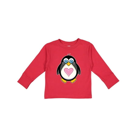 

Inktastic Valentines Day Penguin Love Heart Gift Gift Toddler Toddler Girl Long Sleeve T-Shirt