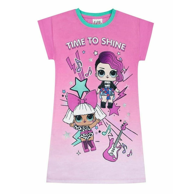 LOL Surprise! Nuisette à Manches Courtes Noire pour Filles avec Poupée LOL (7-8 Ans)
