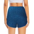 thumbnail image 2 of Lsque Deep Blue Glitter Printed Women's Running Shorts with Liner Pockets,Elastic Quick Dry Workout Athletic Gym Yoga Shorts,Womens High Waist Shorts-, 2 of 9