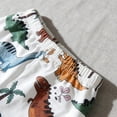 thumbnail image 4 of Rggeeun Baby Boys Clothes Sets Cute Colorful Dinosaur & Tree Pattern Short Sleeve Crew Neck Soft Top & Elastic Waist Loose Shorts for Summer Daily Wear Cool Set,White,4-5 Years, 4 of 5